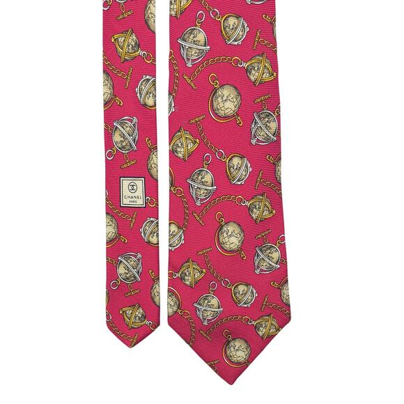 Chanel Globe Pattern Tie - Picture 1 of 16